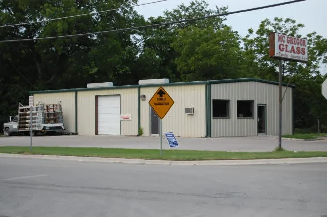 McGregor Glass commercial building with metal siding.